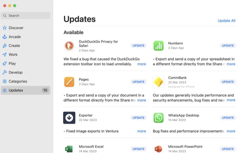 Como manter os aplicativos do Mac atualizados?