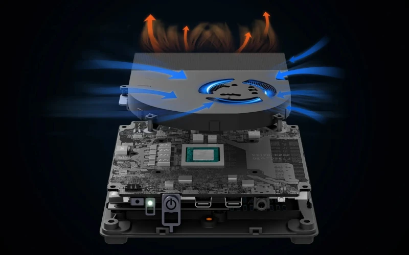Minisforum UM790 Pro: sistema de resfriamento.