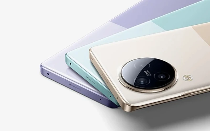 Xiaomi Civi 3 disponível nas cores roxo, hortelã, ouro e cinza.