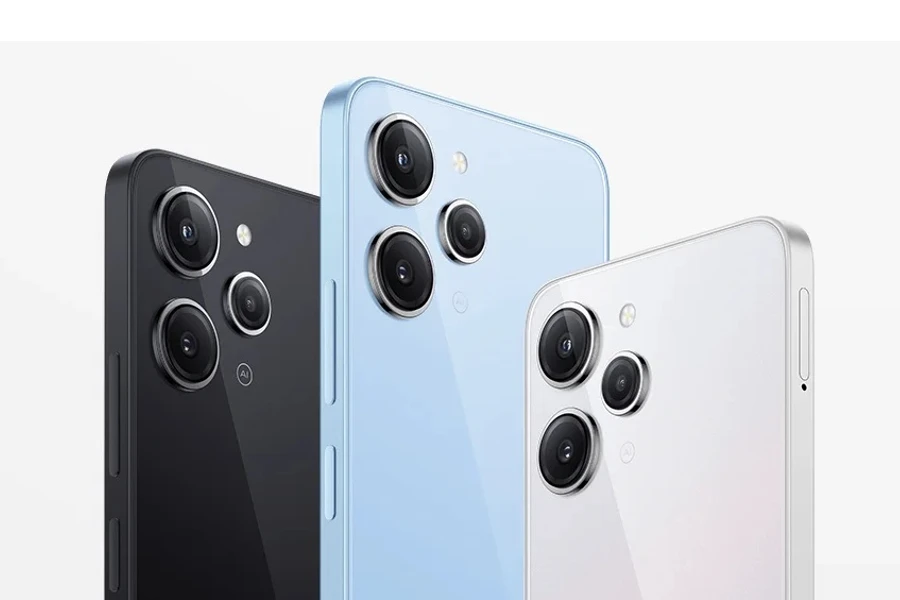 Redmi 12: preto da meia-noite, azul celeste e prata polar.