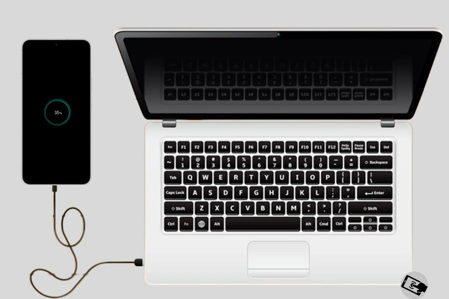 Conectando o Galaxy S22 no notebook.