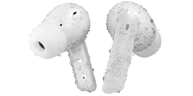 Fones sem fio branco QCY HT05.