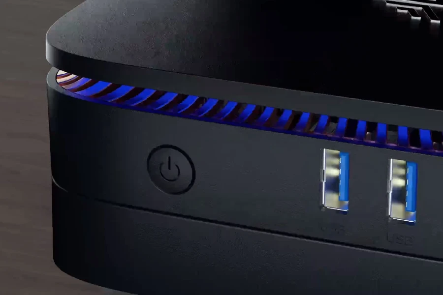 Mini PC Kamrui AK1 Plus: Conectividade e recursos adicionais