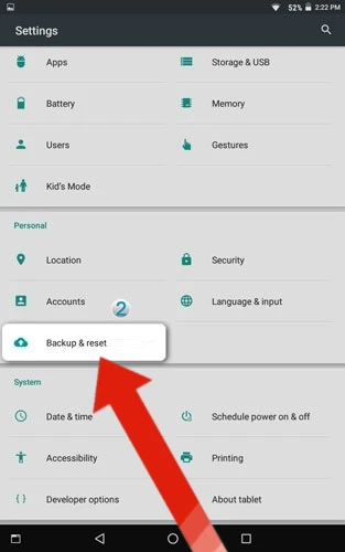 Como redefinir o Lenovo Tab P12 para as configurações de fábrica?