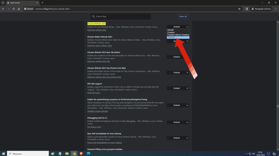 Como reverter para o design clássico do Google Chrome?