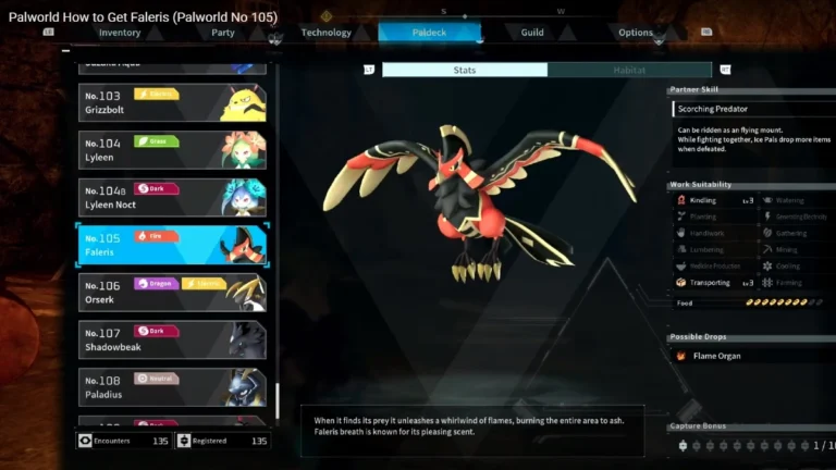 Como criar Faleris em Palworld?