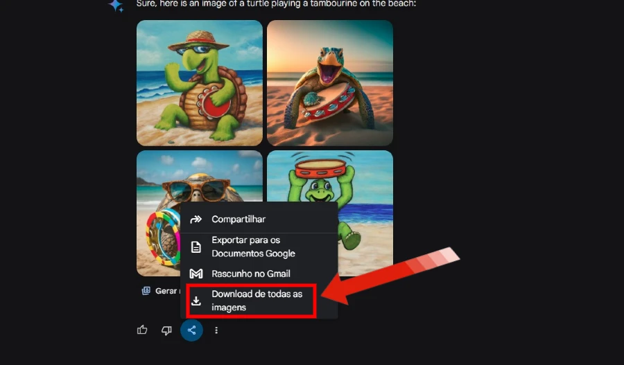 Salvando todas as imagens de uma só vez