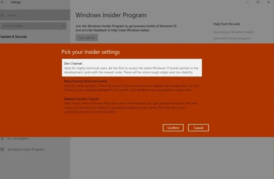 Método 3: Através do programa Windows Insider.