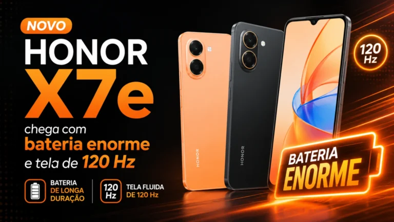 Novo Honor X7e chega com bateria enorme e tela de 120 Hz