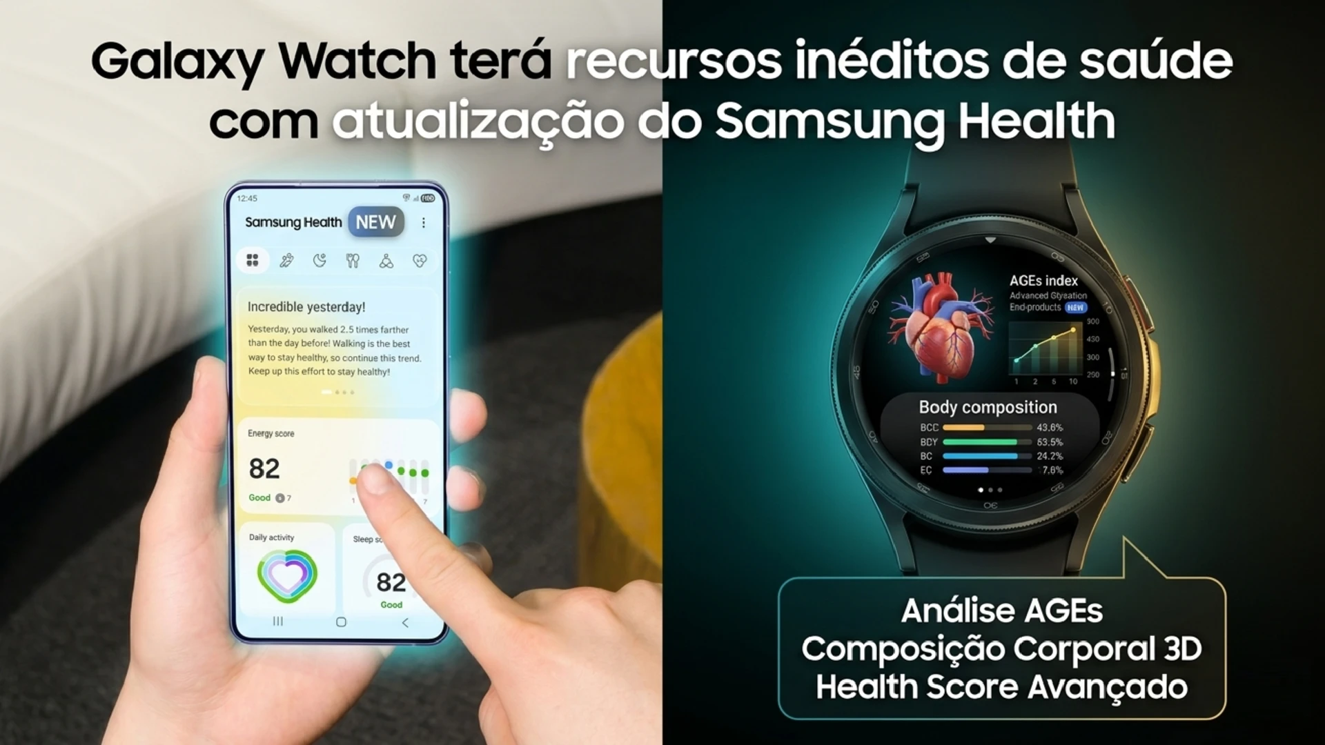 Samsung Health ganha novo visual e recursos exclusivos para futuros Galaxy Watch